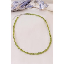 Peridot Taşı Zebercet Kolye 925 Ayar Gümüş Aparatlı Çok Renkli