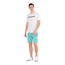 U.S. Polo Assn. Erkek Baskılı Logolu T-shirt Beyaz