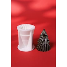 Liner Çam Ağacı Silikon Mum Kalıbı Beyaz