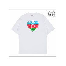 Startmore İ Love Azerbaijan Tee Tshirt Beyaz