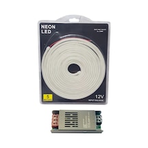 Powerr Led Aydınlatma 5 Metre 12 Volt 6x12 Mm Esnek Neon Led 4000k Naturel Beyaz 5a Slim Trafo Set