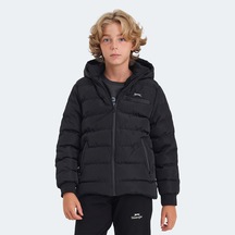 Slazenger CAPTAIN Çocuk Kapüşonlu Şişme Siyah Mont & Kaban