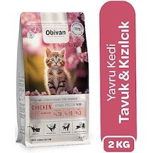 Obivan Kitten Tavuklu Ve Kızılcıklı Yavru Kedi Maması 2 KG