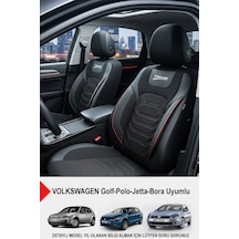 Titanyum Serisi Lüks Keten Üniversal Oto Koltuk Kılıfı Volkswagen Bora-golf-jetta-polo Uyumlu Kırmızı