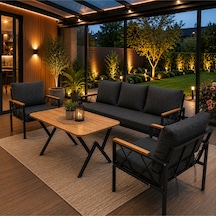 Miray 311 Masalı Balkon Bahçe Oturma Grubu Minderli Metal Bahçe Mobilyası Takımı Antrasit