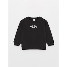LC Waikiki Lcw Baby Siyah Bisiklet Yaka Uzun Kollu Baskılı Erkek Bebek Sweatshirt
