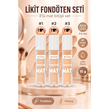 3 Lü Mat Bitişli Likit Fondöten Seti Çok Renkli