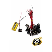 Pil Soketi 9v Pil Başlığı Bağlantı Kablosu Jack Battery Connector 25 Adet