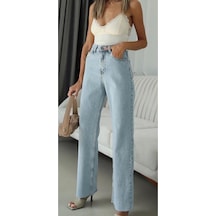 Lavajeans Mery 90's Buz Mavi Kar Yıkama Mavi Likralı Süper Extra Yüksek Bel Lavajeans Salaş Jean Pantolon Mavi02 Mavi