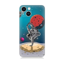 Apple Uyumlu iPhone 14 Plus Break Dans Yapan Astronot Desenli Silikon Kılıf