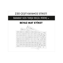 Parti Tasarla 230 Çeşit Beyaz Folyo Kavanoz Ve Baharatlık Etiketi - Dayanıklı Ve Su Geçirmez