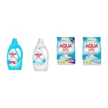 Aquabor Doğal Mineralli Sıvı Renkliler + Sıvı Beyaz + 4 Kg Renkliler + 4 Kg Beyaz 4 Lü Set