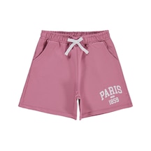 Civil Girls Paris Baskılı 6-9 Yaş Şort - Pembe Gülkurusu