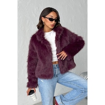 Verymoda Suni Kürk Kadın Mont- F1820 Mürdüm