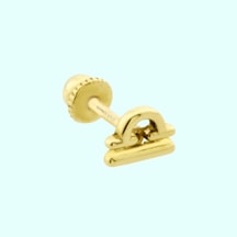 Altın Tragus Piercing 14 Ayar Terazi Burcu Altın