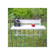 Dış Mekan Katlanır Balkon Masası, Yerden Tasarruflu Güverte Raylı Masa, Ayarlanabilir Yükseklik Veranda Bar, Kompakt Bahçe Masası, Siyah L80 G30cm / U31,5 G11,8 Diğer