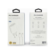 20w Usb-c Pd Hizli Sarj Adaptoru + Type-c To Type-c Kablo Seti
