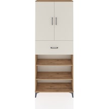Arges Dolap 5 Raflı Tek Çekmeceli 2 Kapaklı 88x30x221 Çam-aytaşı Çam