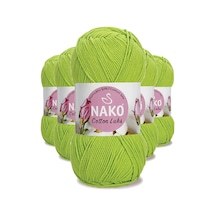 5 Adet Cotton Lüks Yelek Tunik Kazak Bluz Hırka İpi Yünü Fıstık Yeşili 97567