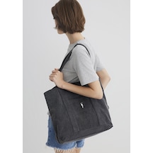 Mavi - Kedi Nakışlı Antrasit Denim Çanta 1913284-22864 Antrasit