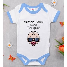 Bitmeyenkartus Bk Kids Kişiye Özel Mavi Bebek Body Zıbın - Model 103 Çok Renkli