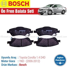 Toyota Corolla Uyumlu 1.4 D4D Bosch Ön Fren Balata Takımı 2007-2012