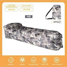 Novahub Desenli Şişme Koltuk, Baş Destekli Hava Yatağı, Kamp İçin Taşınabilir Gri Küçük Boy Gri