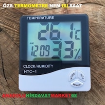 Özs Termometre Nem Ölçer Isı Ölçer Dijital Alarmlı Saat
