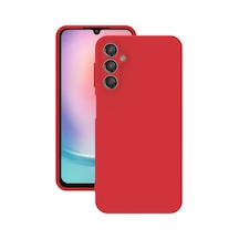Samsung Galaxy Uyumlu A24 Kılıf Kamera Korumalı Silikon Rubber Arka Kapak Kırmızı