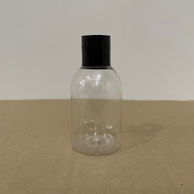 50 Cc Şeffaf Pet Şişe - Siyah Sızdırmaz Kapaklı- 50ml Buklet Şiş