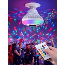 Bluetooth Hoparlörlü Rgb Led Akıllı Ampul Renkli Müzikli Lamba Uzaktan Kumandalı E27 Duy