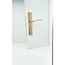 Trim Titanyum Lüx Aynalı Yale Çelik Kapı Kolu 1 Takım