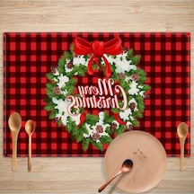 Flybuy Yalıtımlı Xıxun Tarzı Şenlikli Placemat Noel Dekor Mat Keten Isı Batı Anti-kirli 25 Jj Çok Renkli
