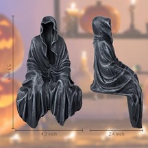 Reçine Masa Üstü Gotik Dekor Oturan Heykeli, Reçine Heykeli Gotik Dekor, Sağlam Rafa Uyar Ve Havalı Mistik Görünüşe Sahiptir 5,1 İnç