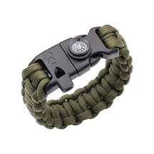 Haki Yeşil Paracord Survival Bileklik Bıçak Pusula Ateş Başlat Haki