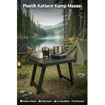 Katlanır Kamp Masası / Portatif Ve Taşınabilir Piknik, Balkon, Bahçe, Plaj Ve Mangal Masası 49x39x37 Cm Çok Renkli