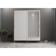 İmaj Sürgülü Portmanto Vestiyer Ceviz Beyaz - Montaj Dahil 140 Cm