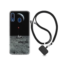 Samsung Uyumlu Galaxy A20 Kılıf Ipli Askılı Astronoot Red Baloon 1608