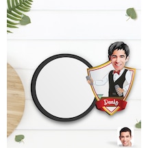 Bk Gift Kişiye Özel Barmen Karikatürlü Ahşap Bardak Altlığı-1