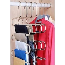 5 Katlı Pantolon, Eşarp, Fular Askısı 5'li Dolap Askısı 2 Adet Metal Beyaz Diğer