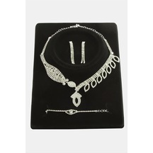 Oval Taşlı Lüks Set Kolye 11
