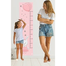 Sevimli Tavşan ve Balon Temalı Çocuk Odası Boy Ölçer Sticker