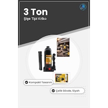 Şişe Tipi Hidrolik Kriko 3 Ton Oto Kaldırma Atölye Bakım Araç Siy
