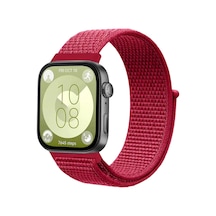Huawei Fit 4 Hasırlı Cırtcırtlı Kordon - Kırmızı