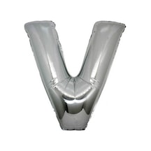 Gümüş Folyo Balon V Harfi 40 CM