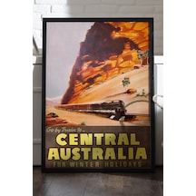 Australia Siyah Ahşap Çerçeveli Poster, Dekoratif Seyahat Duvar Tablosu