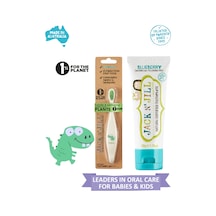 Doğal Sertifikalı Bebek/çocuk Diş Seti Dino Diş Fırçası + Yaban Mersini Diş Macunu 50g