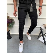 Likralı Slim Fit Mavi Kot Pantolon1 Siyah