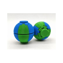 Alvera Press Küresi 3d Baskı Dönüşen Mekanik Fidget Stres Oyuncağı-yeşil-mavi