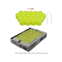 Bijon Kapağı Düz 17 Mm Fosfor Sarı 20 Li Set
